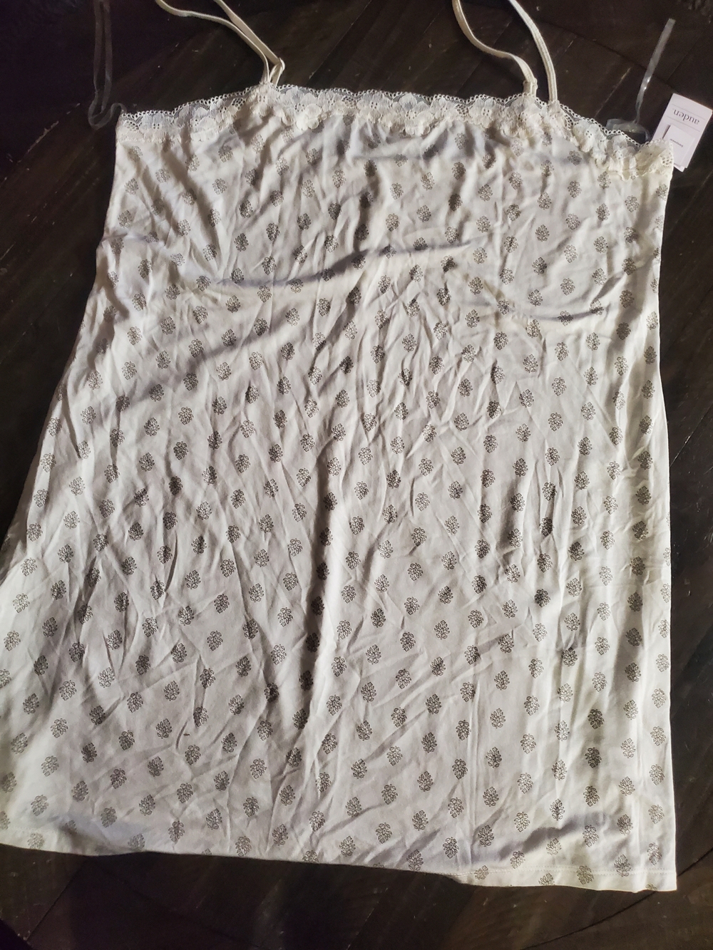 Auden Cream Slip Chemise with Black Floral Print